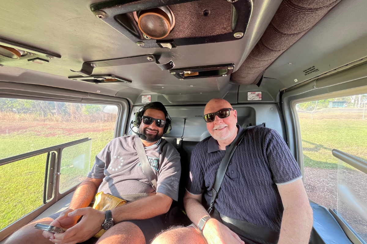 Inside helicopter shot